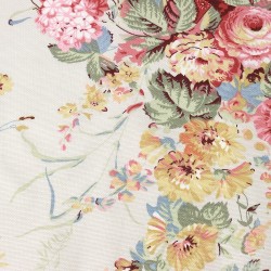 Интерьерная ткань Дак (DUCK), принт &quot;Розовые Цветы&quot; (на отрез)  в Улан-Удэ