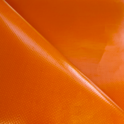 Тентовый материал ПВХ 450 гр/м2, Оранжевый (Ширина 160см), на отрез  в Улан-Удэ, 450 г/м2, 699 руб