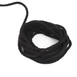 Шнур для одежды тип 2, цвет Чёрный (плетено-вязаный/полиэфир)  в Улан-Удэ